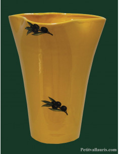 Vase Glaïeul en faïence décor Provençal hauteur 25 cm