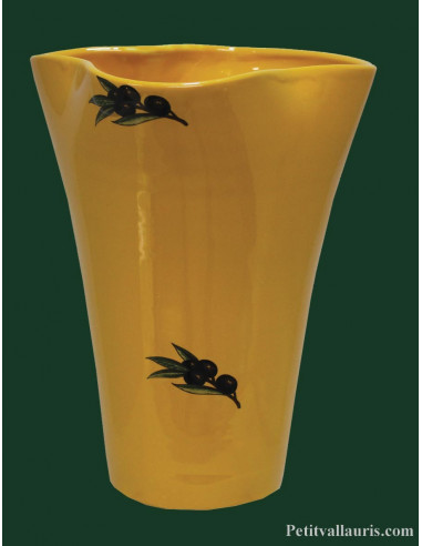 Vase Glaïeul en faïence décor Provençal hauteur 25 cm