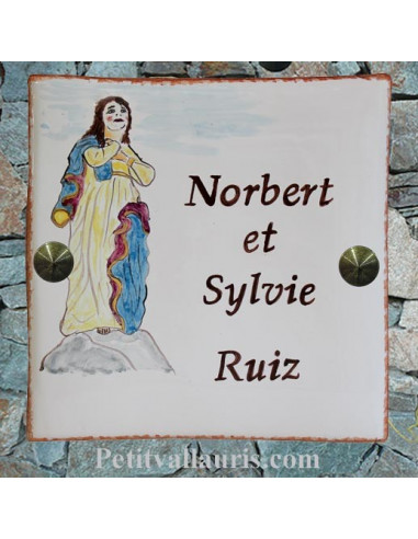 Plaque texte et motif personnalisé pour votre maison notre dame de santa cruz