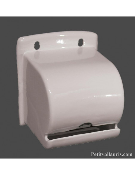 vente Dérouleur de papier toilette décor émaillé uni blanc