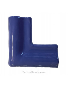 Listel d'angle modèle corniche en faience émaillée couleur unie bleu lavande