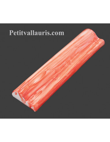Listel modèle corniche en faience émaillée couleur rouge clair
