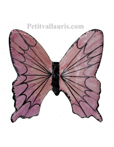 Papillon en céramique à suspendre couleurs camaieux de rose