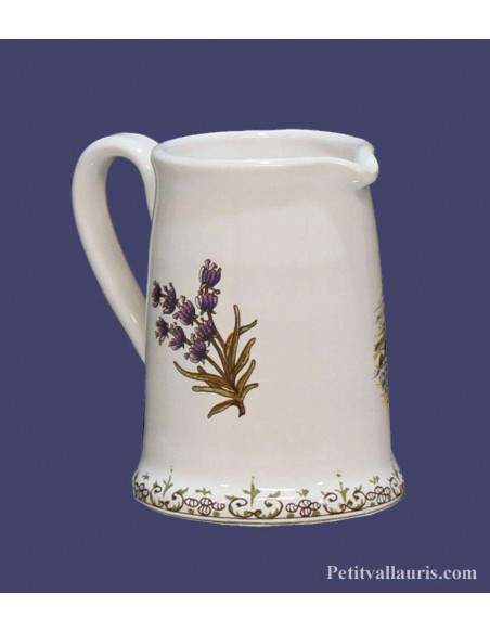 Petit pot à lait en faience blanche décor motifs paysages provençaux