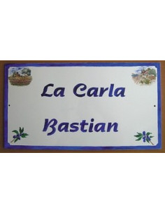 Fresque décorative rectangulaire décor olive et texte personnalisé