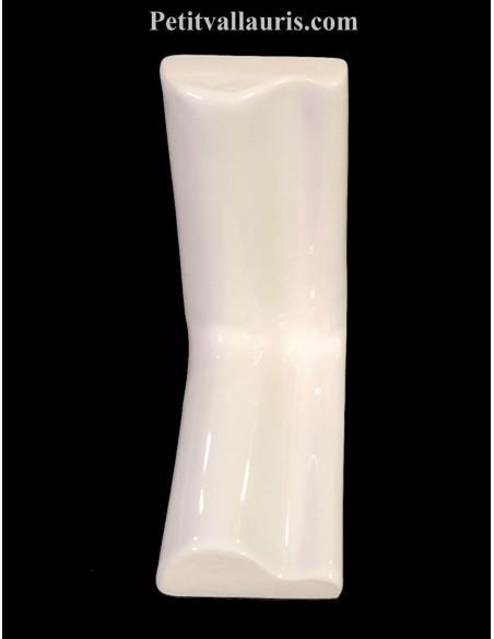 Listel d'angle droit concave modèle corniche en faience émaillée couleur unie blanc