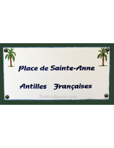 Fresque décorative rectangulaire décor et texte personnalisés Antilles