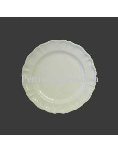 Assiette plate porcelaine blanche Louis XV