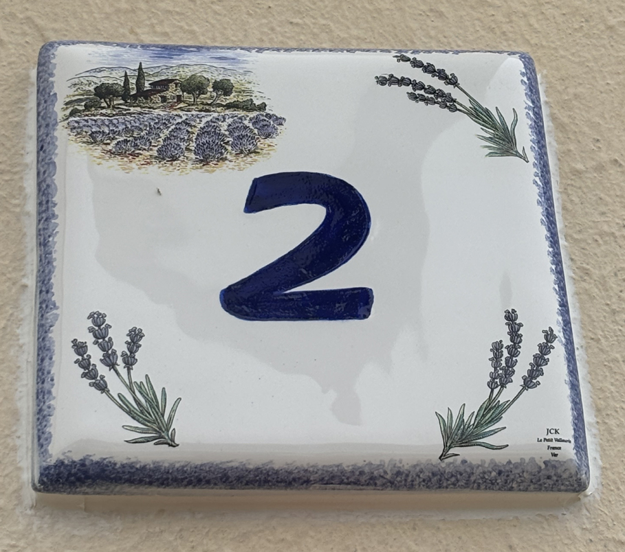 plaque numero de maison carree 15x15 Lavandes