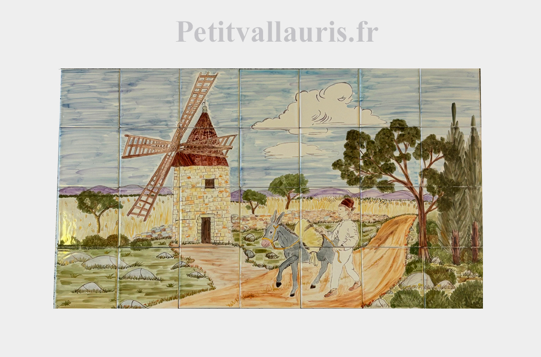 fresque avec moulin et meunier