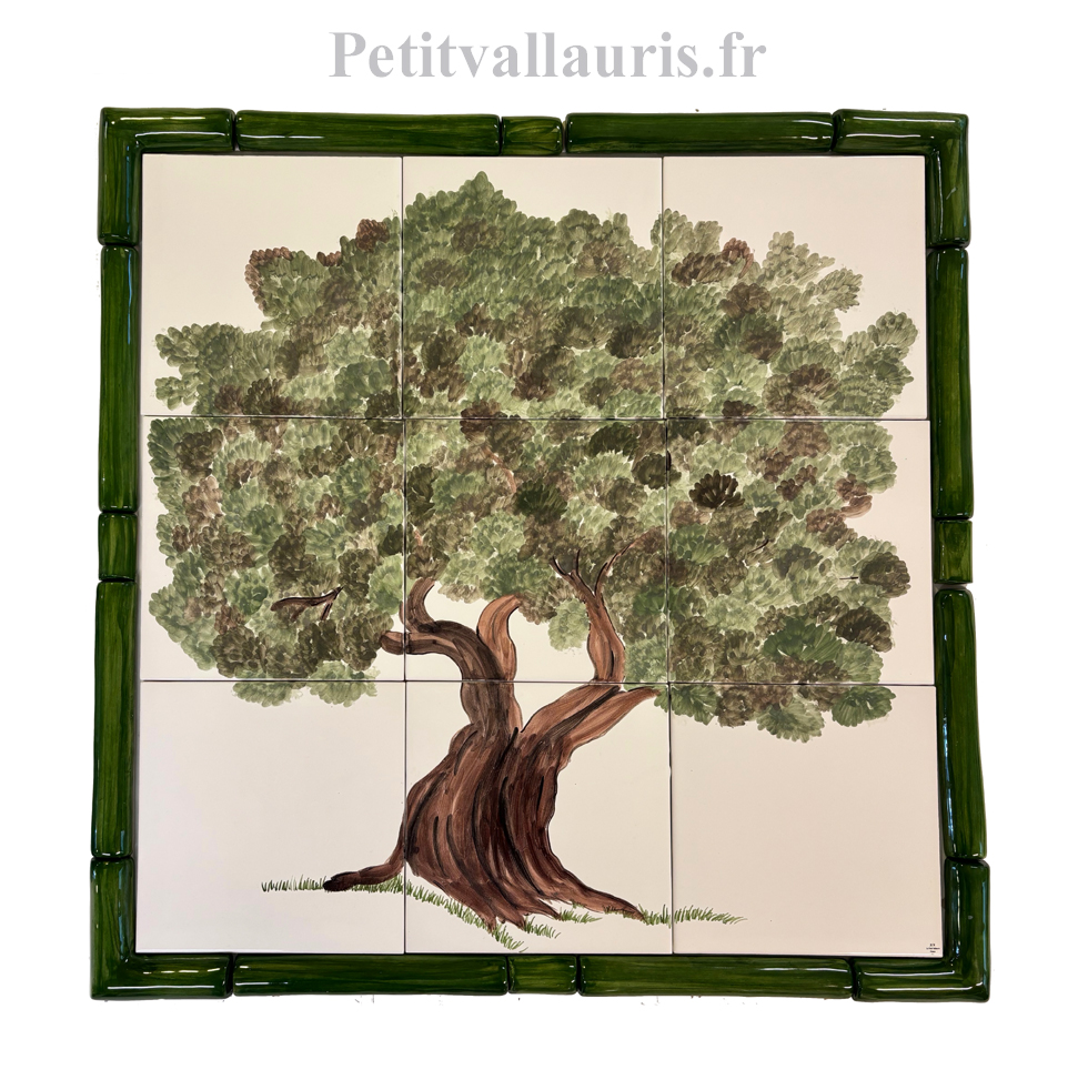 Fresque faience murale vieil olivier